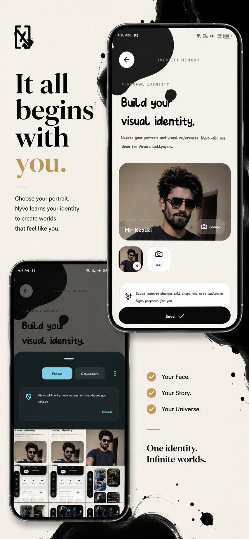 It all begins with you. Nyvo app screen